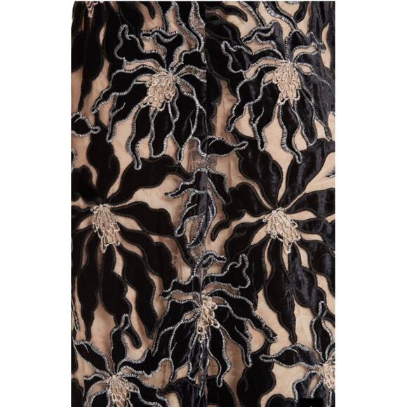 Beaufille Floral Velvet Appliqué Lace Slipdress - Picture 8 of 15